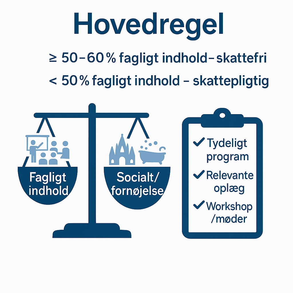 Visuelt præsentation af reglsæt for virksomhedsevents